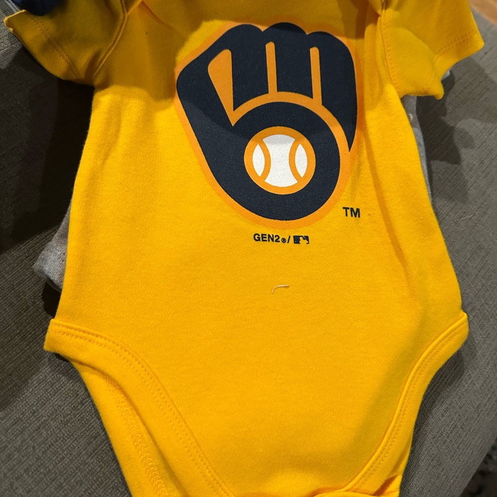 Kids Go Brewers! Navy and Yellow Shirt - Picture 3 of 4